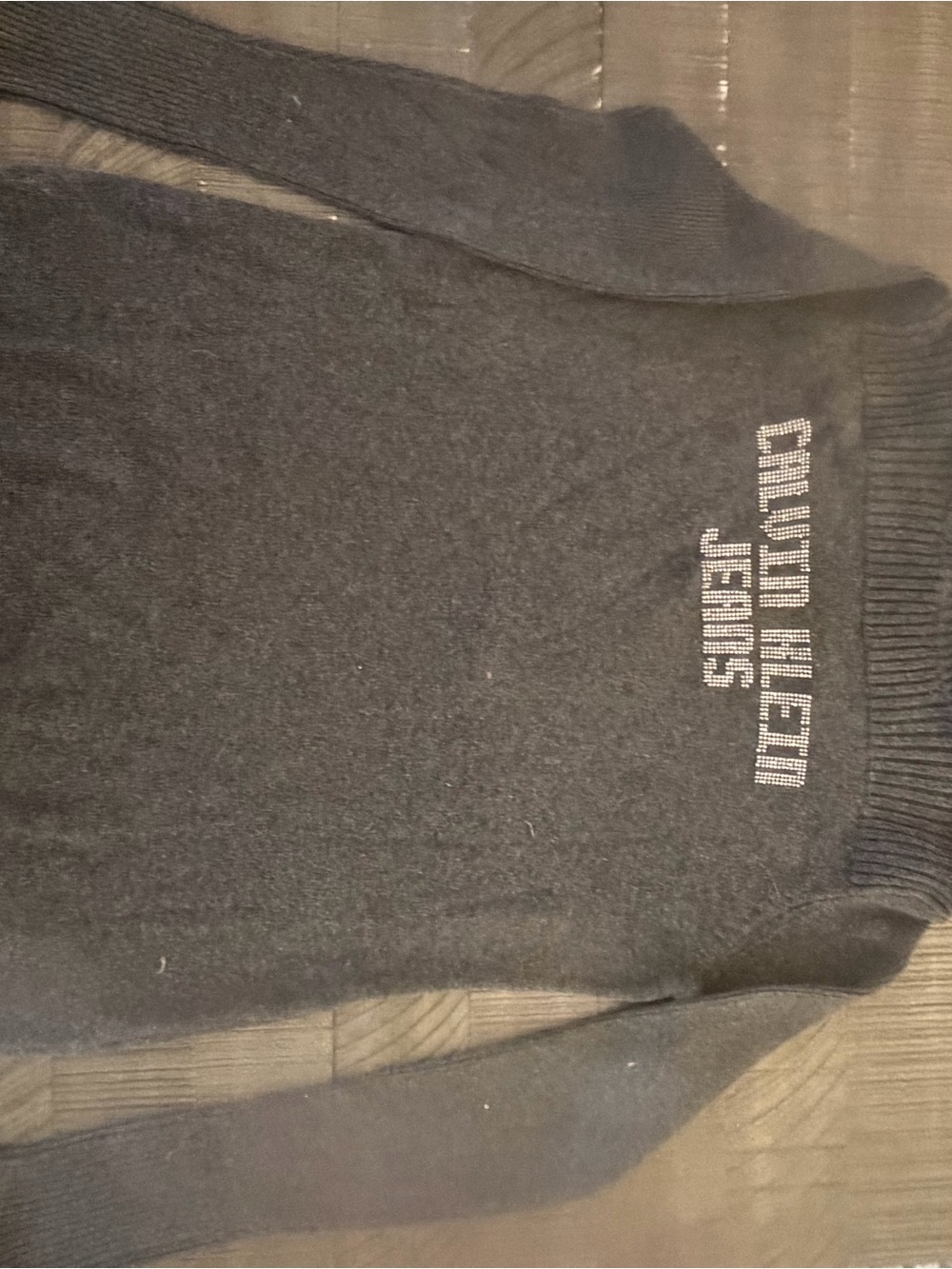 Calvin Klein Charcoal Crewneck Sweater with Logo Detail
